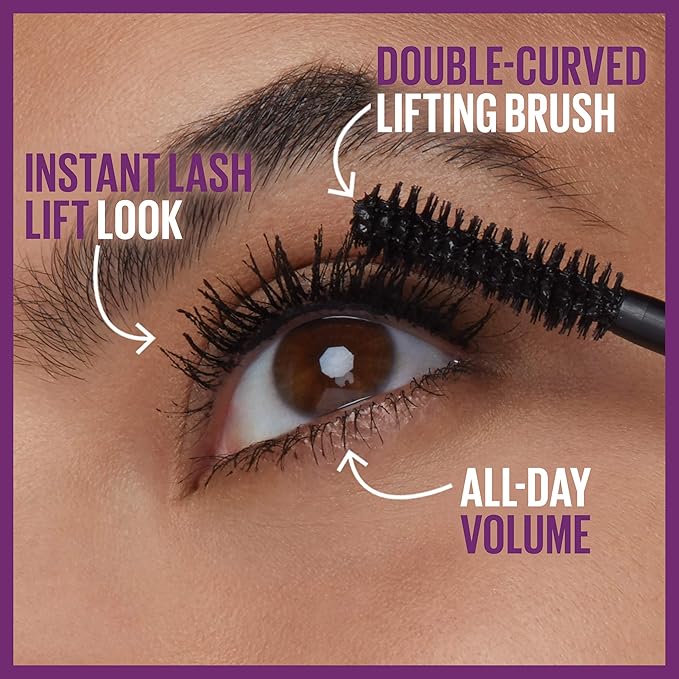 Maybelline The Falsies Lash Lift Washable Mascara Volumizing, Lengthening, Lifting, Curling, Multiplying, Eye Makeup, Ultra Black, 1 Count-Velvo Beauty