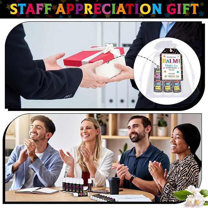100 Pack Employee Appreciation Gifts Bulk Lip Balms Favors Bulk Small Thank You Gifts Team Appreciation Inspirational Gifts for Women Men Coworkers Staff Teachers Nurses-Velvo Beauty