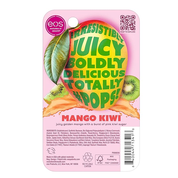 eos 24H Moisture Super Balm- Mango Kiwi, Limited-Edition Lip Mask, Lip Butter, 0.35 fl oz-Velvo Beauty