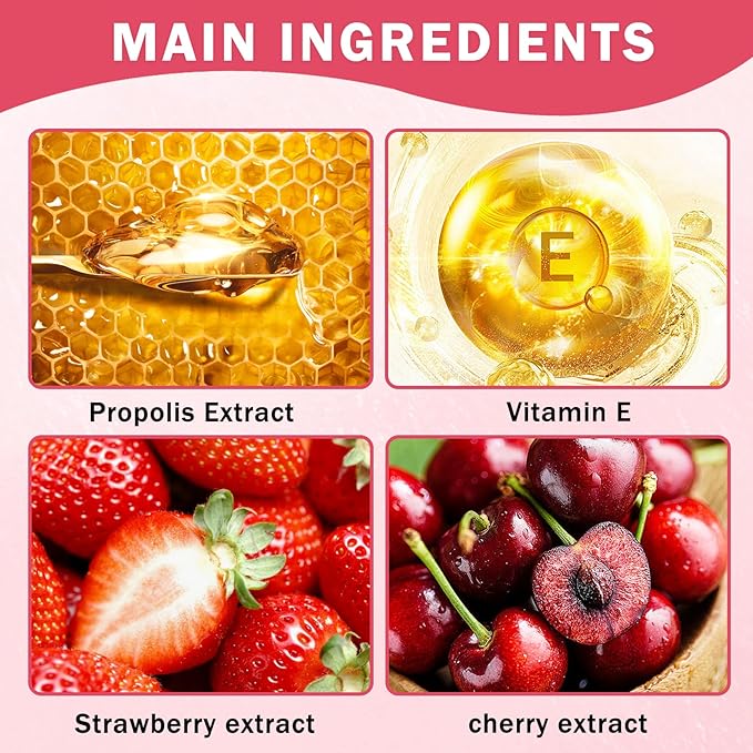 NVLEPTAP 3PCS Bee Lip Balm Honey Pot Honey Lip Balm Strawberry Honey Cherry Lip Sleeping Mask Moisturizing Hydrating Lip Care Products Honey Pot Lip Balm with Stick-Velvo Beauty