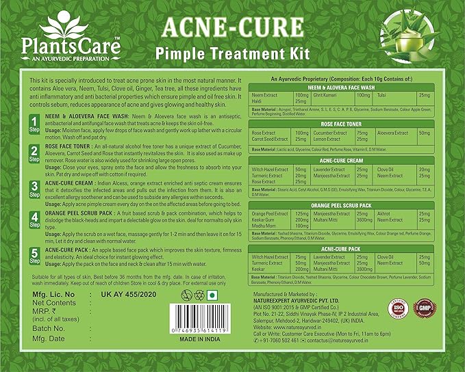 Plants Care Acne cure pimple treatment kit 140+165ml-Velvo Beauty
