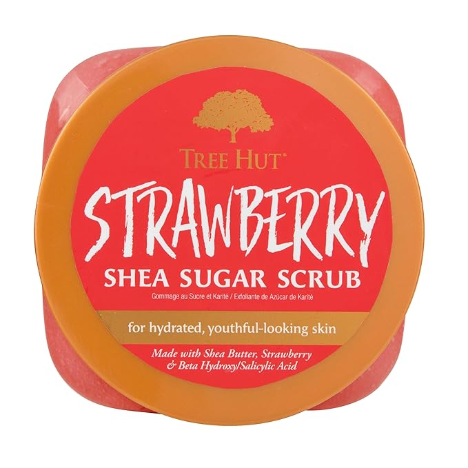 Tree Hut Shea Sugar Scrub - Strawberry - 18 oz - Exfoliating Body Scrub for Smooth, Glowing Skin - Made with Real Sugar and Shea Butter-Velvo Beauty