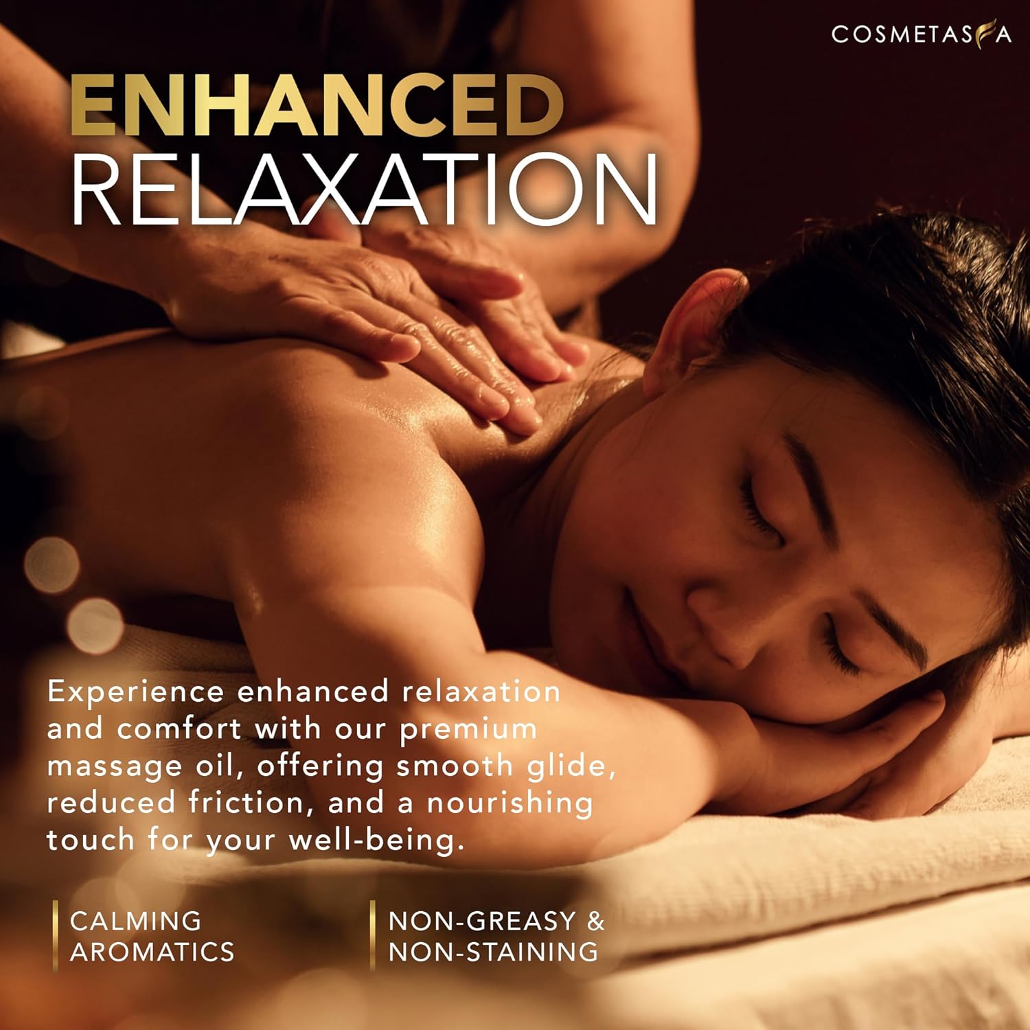 Cosmetasa Lavender Massage Oil for Massage Therapy - All Natural, Cruelty-Free & Spa Quality Skin Therapy Oil, Calming & Soothing Care - Lavender, Geranium & Grapeseed Oil (16.9 oz)-Velvo Beauty