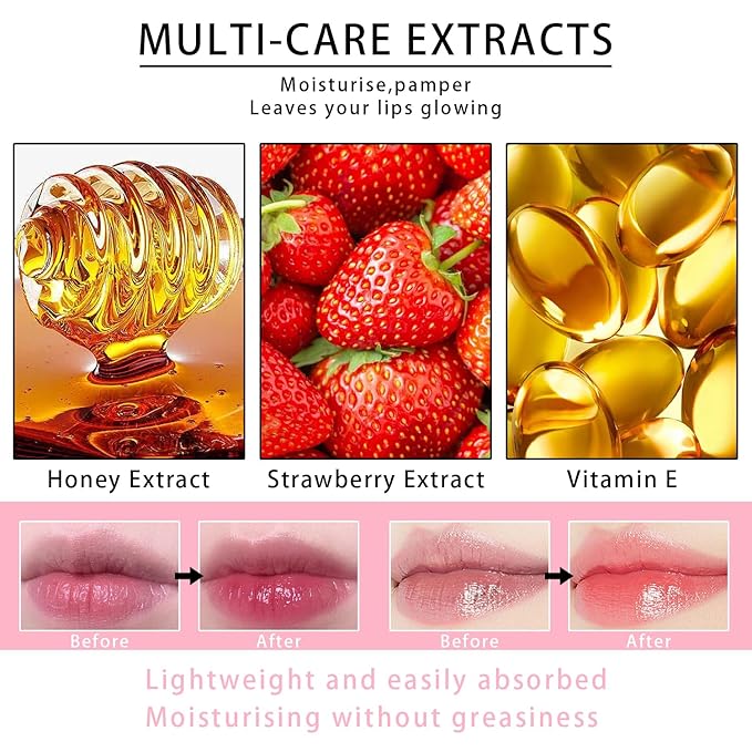 2PCS Lip Mask Overnight, Honey&Strawberry Moisturizing Repair Sleeping Lip Balm, Fade Lip Lines Bee Lip Balm, Hydrating &Prevention Dry and Crack Lip Scrubs Exfoliator (Honey & Honey)-Velvo Beauty