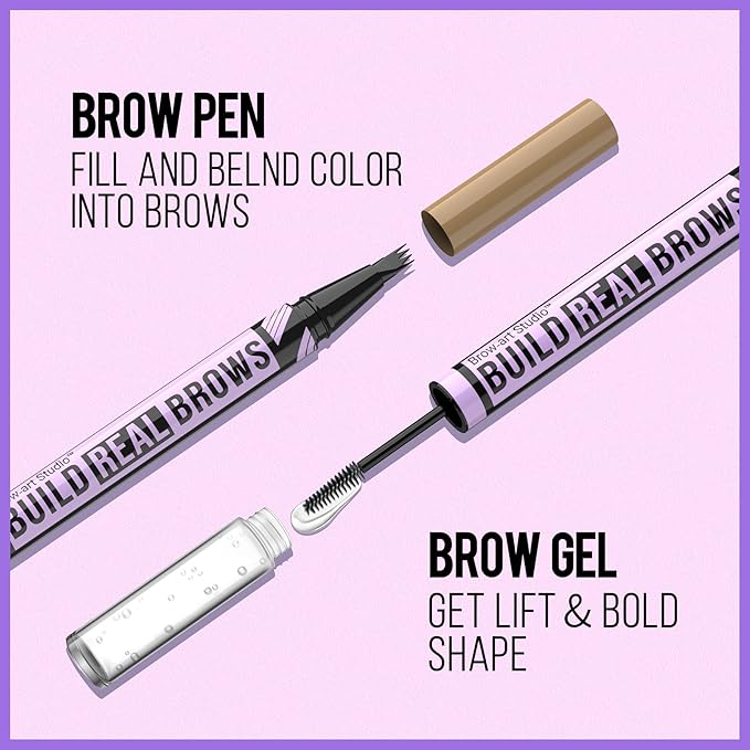 iMethod Eyebrow Pen and Eyebrow Gel - Eyebrow Pencils for Women with 4-Fork-Tip & Brow Gel Clear, Magical 2-in-1 Dual-Ended Brow Pen for Fuller-Looking Defined Brows, Stay All Day, Black Brown-Velvo Beauty
