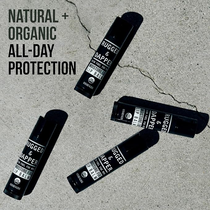 Organic Lip Balm for Men, Mens Chapstick Organic, Mens Lip Balm, Natural Chapstick for Men, Organic Chapstick Mint Lip Balm, Peppermint Lip Balm, All Natural Men's Lip Balm Chap Stick, Lip Therapy-Velvo Beauty