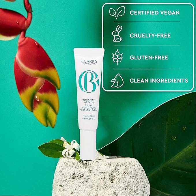 Clark's Botanicals Ultra Rich Lip Balm: Plumping Moisturizer with Collagen and Shea, Mango & Avocado Butter + Vitamin E, Stimulating Organic Lip Treatment | 0.34 fl oz (Pack of 1)-Velvo Beauty