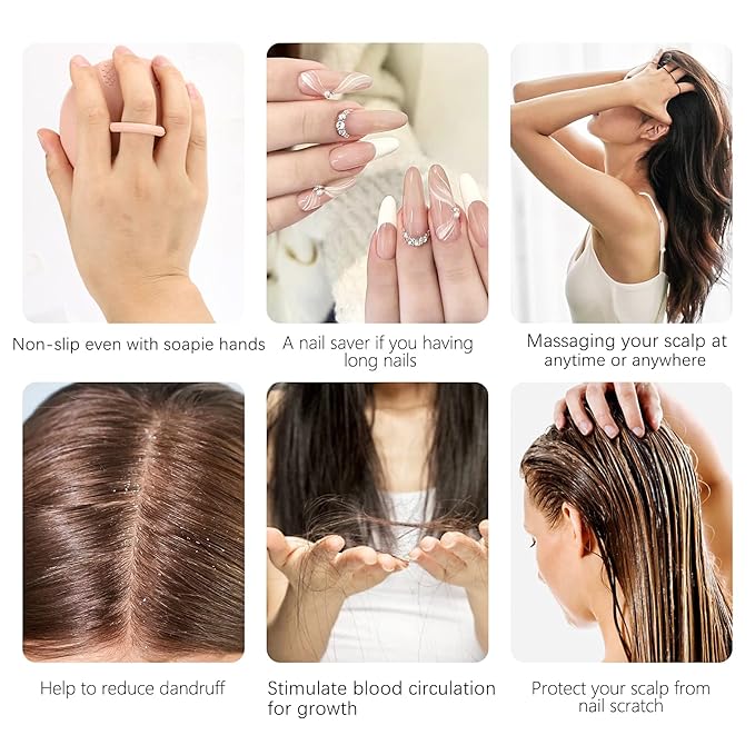 BTYMS Silicone Scalp Massager Hair Scrubber Shampoo Brush Exfoliating Hair Wash Cleansing Dandruff Brush for Shower-Velvo Beauty