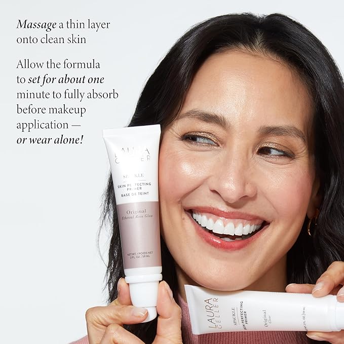 LAURA GELLER NEW YORK Primer, Ethereal Rose Glow, 2 Fl Oz - Long-Wear Foundation, Shimmery Finish, Hyaluronic Acid, Hydrating, Lightweight, Non-Greasy, Cruelty-Free, 59 ml-Velvo Beauty