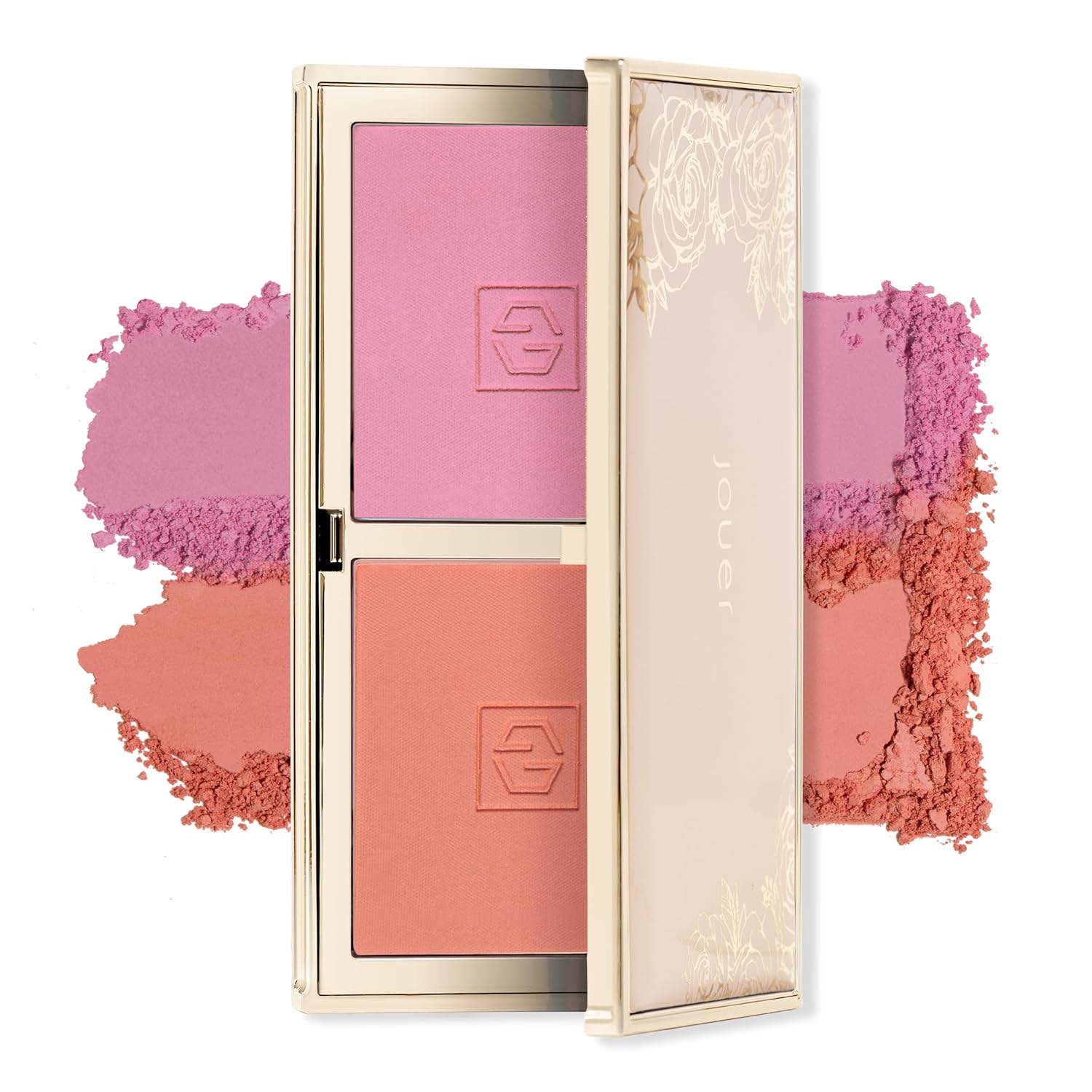 Jouer Blush Bouquet Duo 2 Shade Blush Palette High Pigment Powder Natural Flush Beauty Cosmetics Vitamin E Talc-Free Paraben, Gluten & Cruelty Free-Velvo Beauty