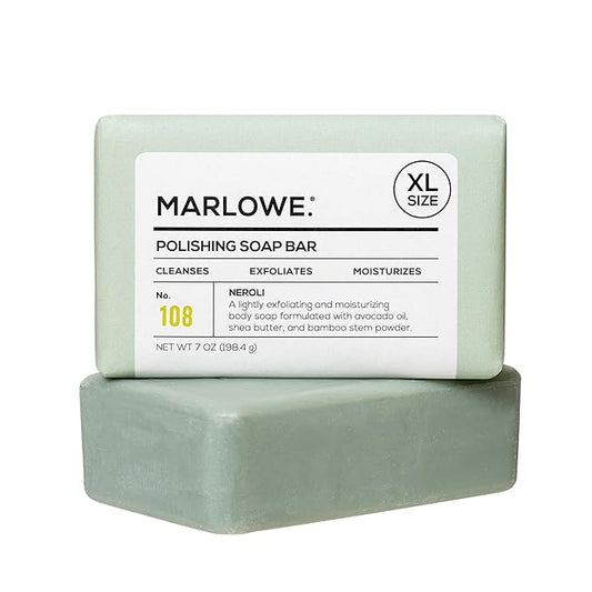 MARLOWE. No. 108 Lightly Exfoliating Soap Bar, 7oz, Polishing, Moisturizing & Cleansing Bar Soap for Men, Made with Natural Ingredients-Velvo Beauty