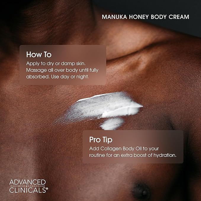 Advanced Clinicals Unscented Retinol Body Lotion & Face Moisturizer + Manuka Honey Body Cream For Women & Men | 2PC Skincare Set Helps Reduce Appearance Of Crepey Skin + Extremely Dry Skin, 2pc Set-Velvo Beauty