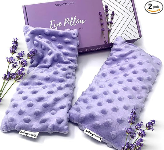 Lavender Eye Pillow Gifts for Women- Heated Eye Mask for Dry Eyes- Hot Eye Compress- Weighted Eye Mask for Sleeping, Yoga, Relaxation - Birthday Gifts for Mom-Velvo Beauty