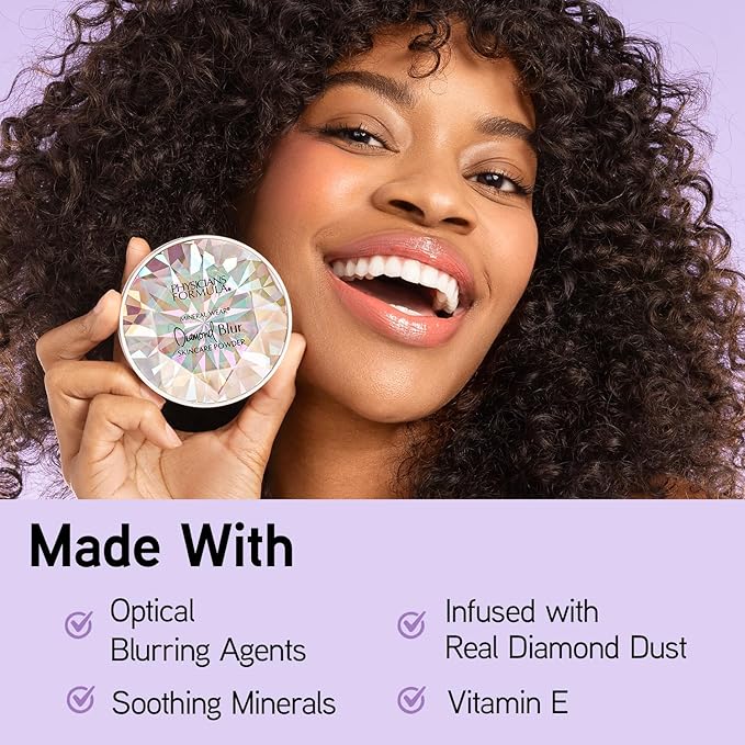 Physicians Formula Mineral Wear®Diamond Blur Skincare Cushion Powder, Blurring & Pore Diffusing Long Lasting Matte Finish Face Powder, Talc-Free- Translucent-Velvo Beauty