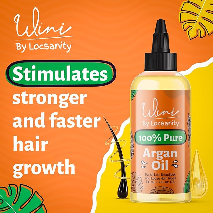 Locsanity Wini Pure Argan Hair and Body Oil, 100% Cold-Pressed, 4 Fl Oz-Velvo Beauty