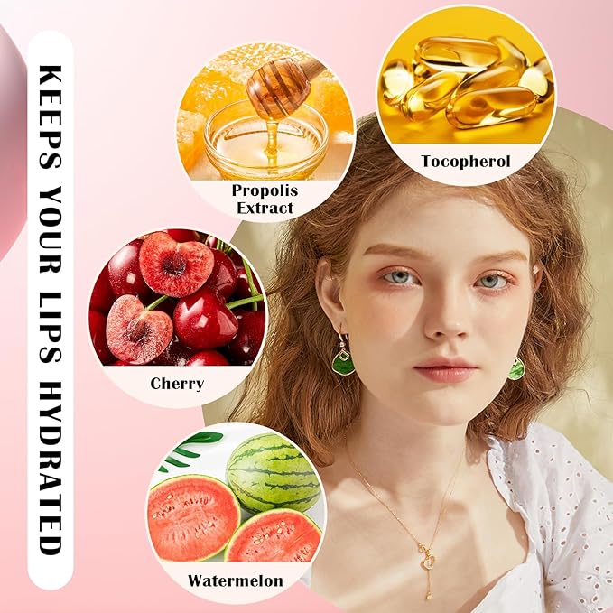 Honey Pot Lip Balm,3PCS Bee Lip Balm Honey Pot Cherry Watermelon Lip Scrub,Fade Lip Lines Prevention Dry and Cracked Lip Mask Overnight (Honey+Watermelon+Cherry)-Velvo Beauty