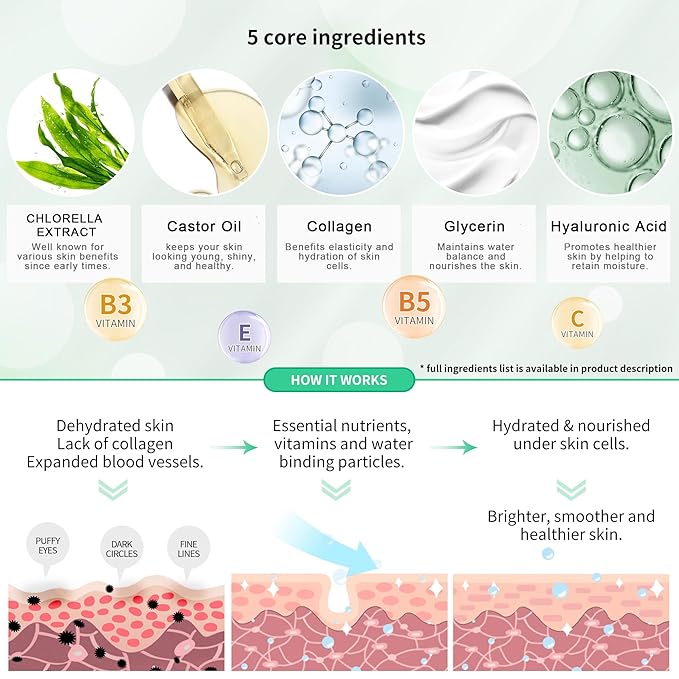 Green Seaweed Eye Mask– 60 Pcs - Gold Under Eye Mask Retinol & Collagen - Puffy Eyes and Dark Circles Treatments – Look Younger and Reduce Wrinkles and Fine Lines Undereye, Improve and Firm eye-Velvo Beauty