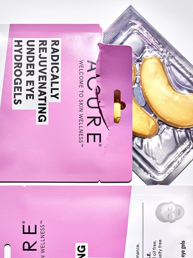 Acure Radically Rejuvenating Under Eye Hydrogel Mask, Provides Anti-Aging Support, & Silk Tree, Purple, Cucumber, 0.236 Fl Oz (Pack of 2)-Velvo Beauty