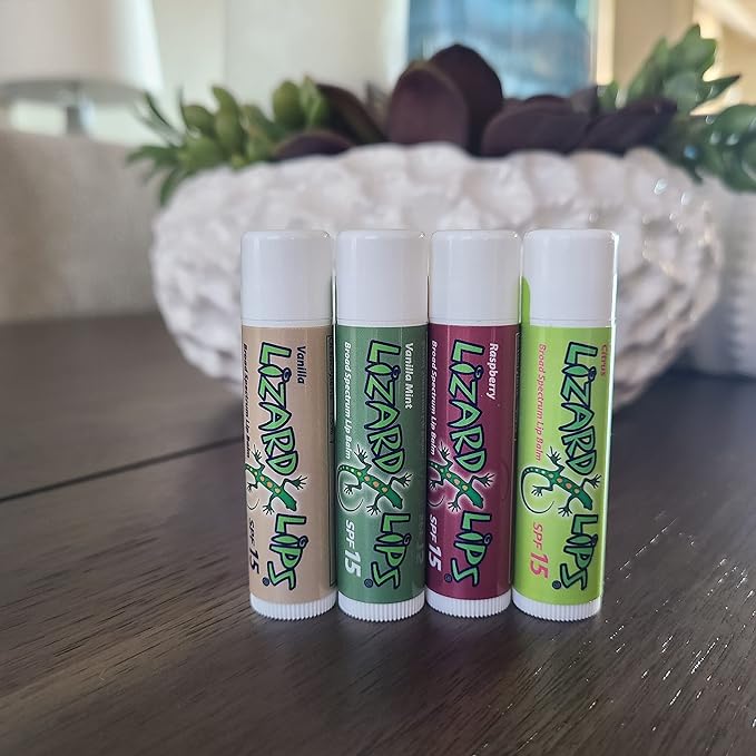 Lizard Lips SPF 15 Lip Balm (4 Flavor Variety)-Velvo Beauty