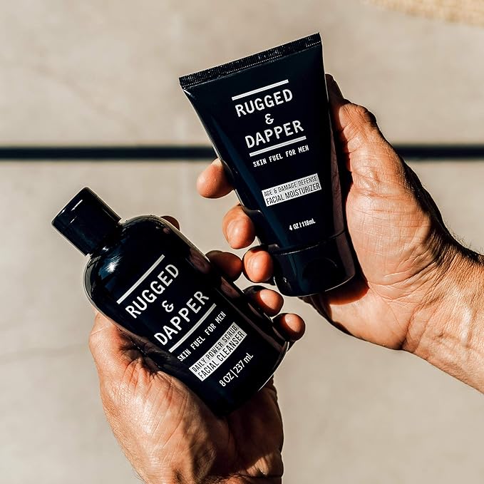 Daily Duo Skincare Set for Men | Includes Age + Damage Defense Moisturizer & Daily Power Scrub Face Wash-Velvo Beauty