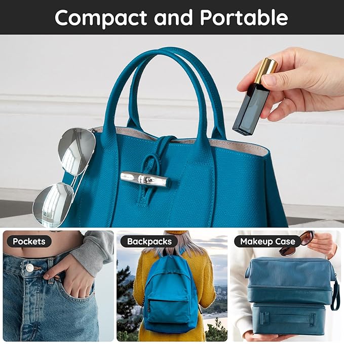 Segbeauty Atomizer Sprayer for Perfume, 10 Packs Glass Perfume Bottles Empty, 10ML Travel Refillable Perfume Bottle Portable Sprayer Atomizer Travel Accessory Toiletries Cosmetic Dispenser Bottle-Velvo Beauty