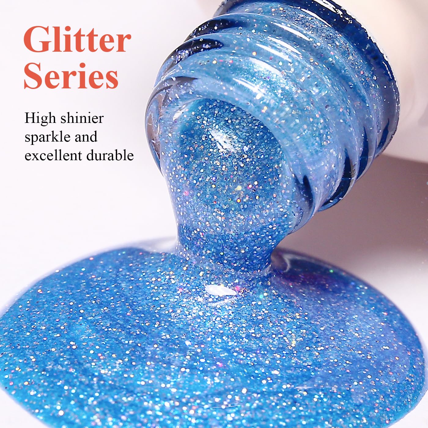 Imtiti Glitter Gel Nail Polish, Bright Blue Glitter Nail Gel Polish Diamond Shimmer Sparkle Soak Off UV LED Spring Summer Manicure 10ML-Velvo Beauty