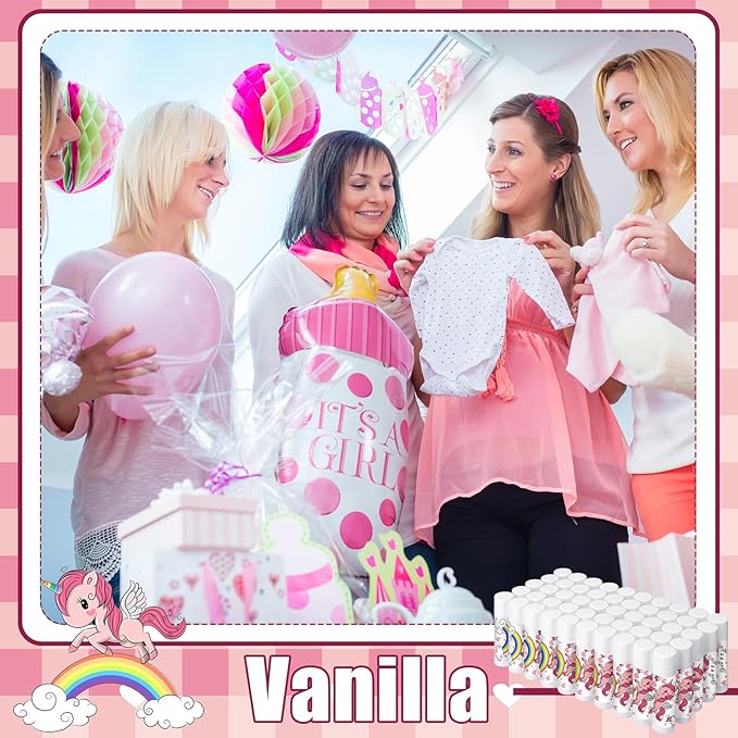 Loopeer 50 Pcs Lip Balm Gift Set Baby Shower Party Favors Natural Ingredients Beeswax lipsticks Gender Reveal Favors Gift Chapped Lips Care Products for Baby Kids Men Women and Children (Unicorn)-Velvo Beauty