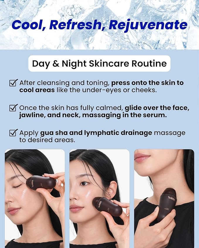 Ice Roll Serum | Cooling & Hydrating Roll-On Serum for Face, Puffy Eyes, Bakuchiol & Collagen for Firming & Lifting, Facial Roller for Depuffing, Under Eye Bag Treatment | Korean Skin Care-Velvo Beauty