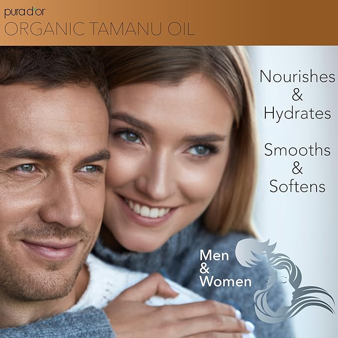 PURA D'OR 4 Oz Organic Tamanu Oil - USDA Certified 100% Pure & Natural Cold Pressed Carrier Oil, Premium Grade Moisturizer For Skin & Hair - Men & Women-Velvo Beauty