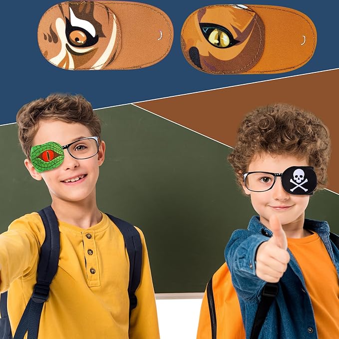 Newcotte 12 Pcs Eye Patch for Kids Girls Boys Reusable Eye Patch for Glasses over the Lens Colorful Eye Patch Toddler Eye Patch Adorable Kids Eye Patches Assorted Eye Patch Cover (Spooky)-Velvo Beauty