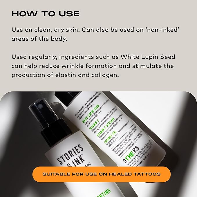 Stories & Ink Tattoo Care | HIGHLIGHTING BODY OIL for healed skin - Refreshes Faded Tattoos for Instant Tattoo Glow, 100 mL / 3.4 Fl Oz-Velvo Beauty