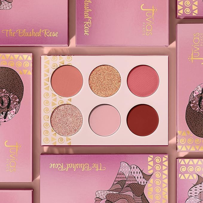 Juvia's Place Palette Blushed Rose - Rosy, Pinks, Rose-Gold, Shades of 6, Professional Eye Makeup, Pigmented Makeup Palette-Velvo Beauty