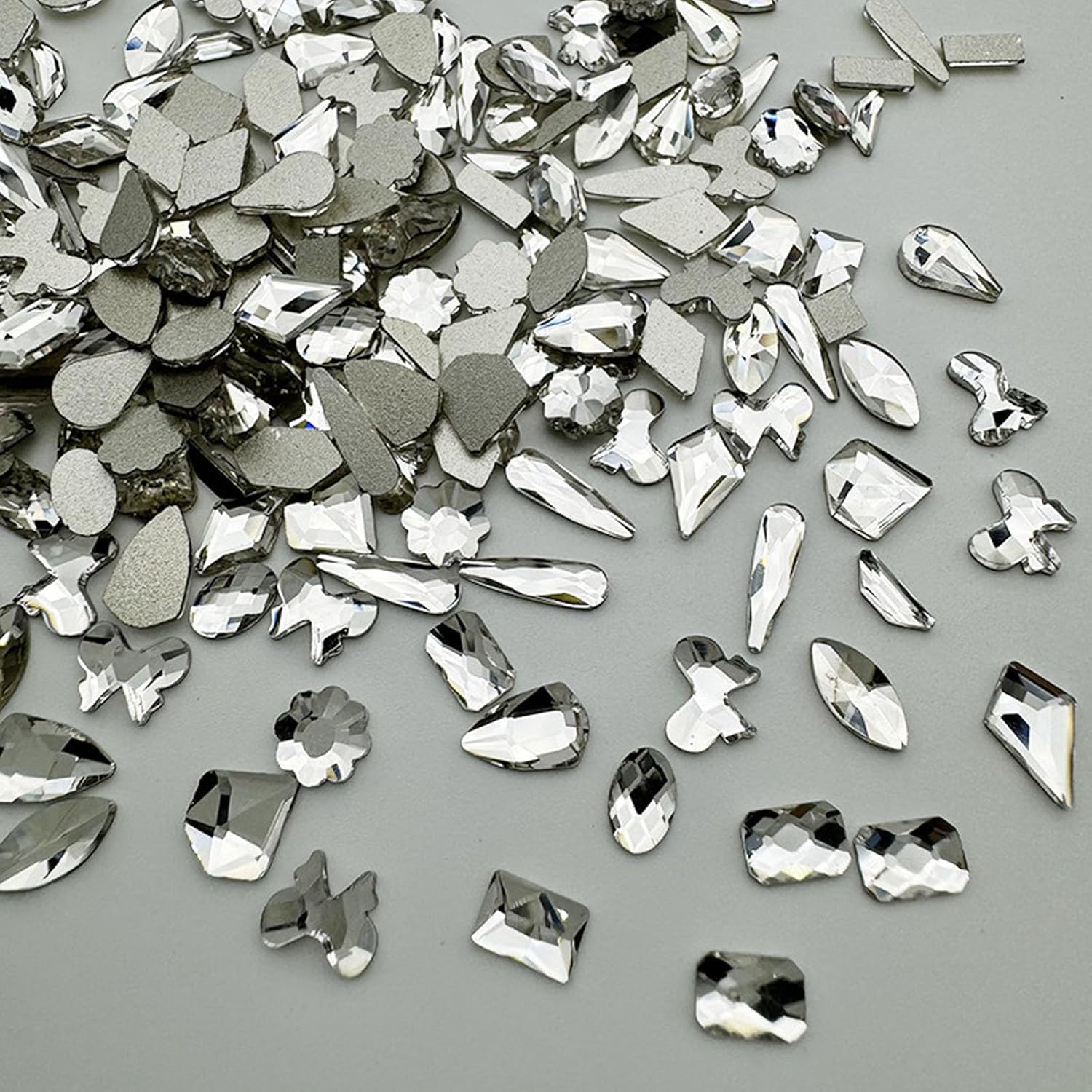 18 Types of 900 Special-Shaped Diamonds + 3200 Flat-Bottomed Nail Rhinestones, Clear Nail Crystal Gems Stone DIY Crafts for Shoes, Clothes, Jewels-Velvo Beauty