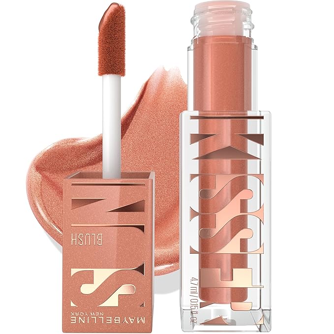 Maybelline Sunkisser Multi-Use Liquid Blush and Bronzer, Blendable, Longwear, Glowy Make Up, Shades On, 1 Count-Velvo Beauty