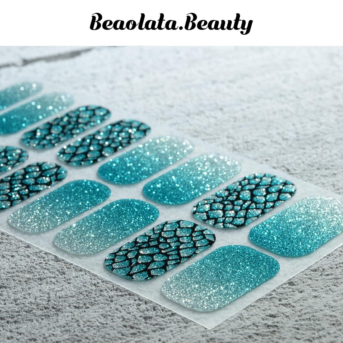 Nail Polish Strips, 32PCS Salon Quality Wraps, Long Lasting Gel Nail Stickers for Women Easy Apply& Remove (Dragon’s Green)-Velvo Beauty