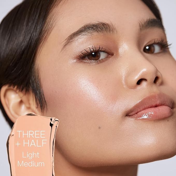 Saie Slip Tint Tinted Moisturizer with SPF 35 - Light Coverage, Glowy Skin Tint & Mineral Sunscreen for Face with Hydrating Hyaluronic Acid - Summer Makeup Essential - Shade Three + Half (1.35 oz)-Velvo Beauty