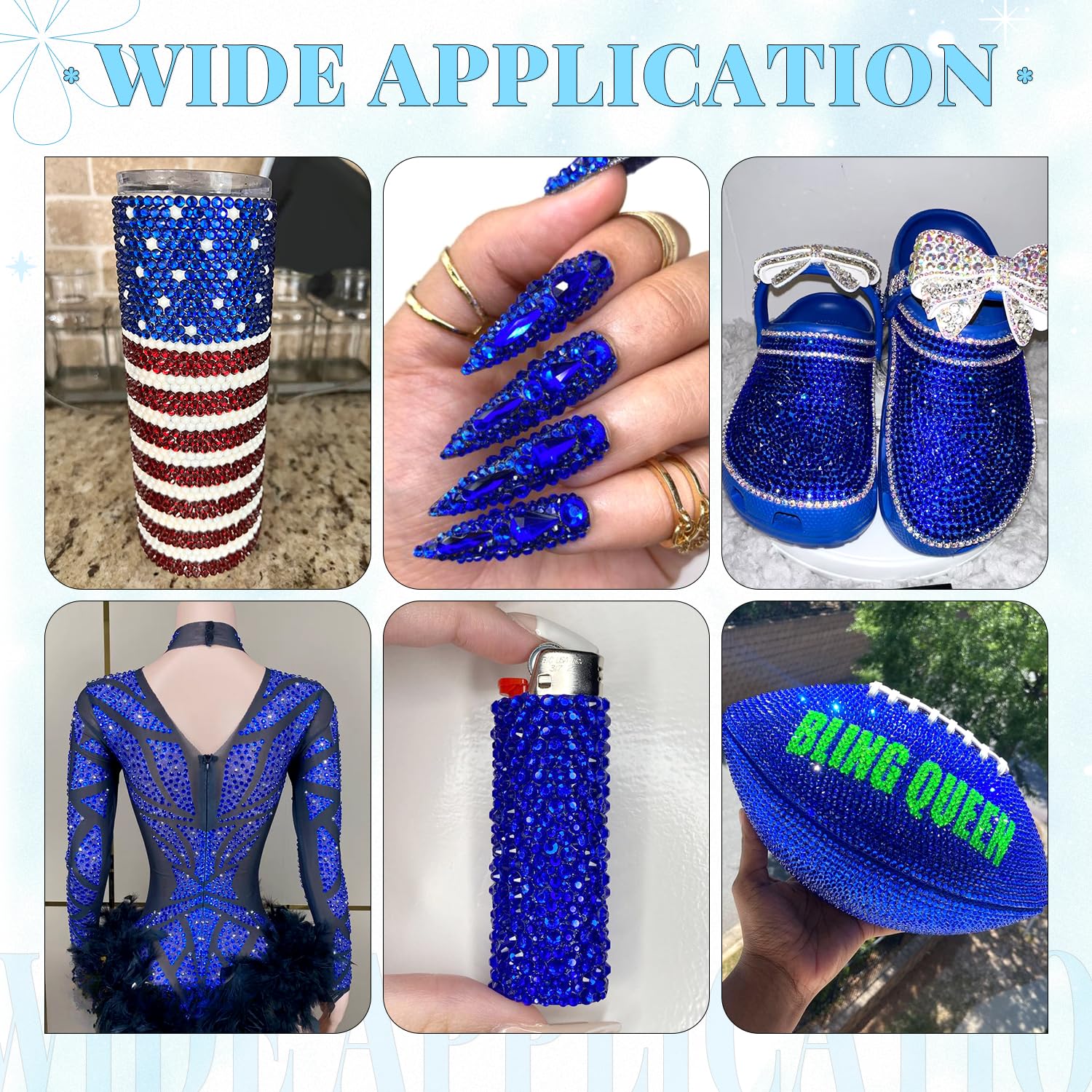 6000Pcs Resin Rhinestones for Bedazzling with 3Pcs B7000 Jewelry Glue, 1 Box Royal Blue Flatback Rhinestones for Crafting Crafts DIY, Crystals Gems for Clothing Shoes Tumblers Nail Art Makeup-Velvo Beauty