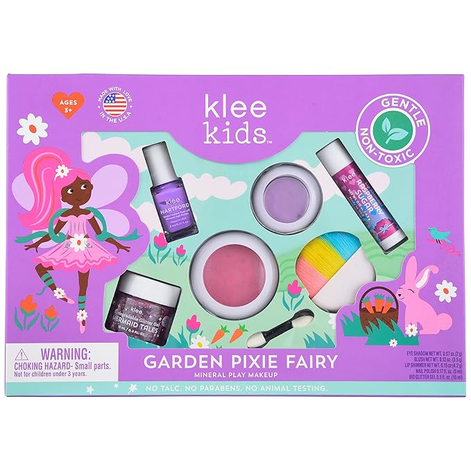 Luna Star Naturals Klee Kids Deluxe Play Makeup Kit. Gentle and Non-Toxic. Made in USA. (Garden Pixie Fairy)-Velvo Beauty