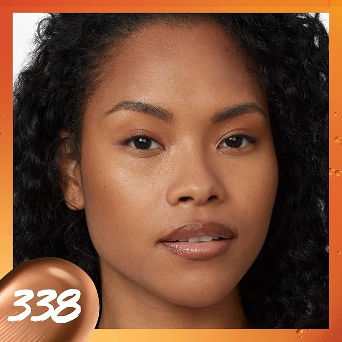 Maybelline Super Stay Up to 24HR Skin Tint, Radiant Light-to-Medium Coverage Foundation, Makeup Infused With Vitamin C, 338, 1 Count-Velvo Beauty