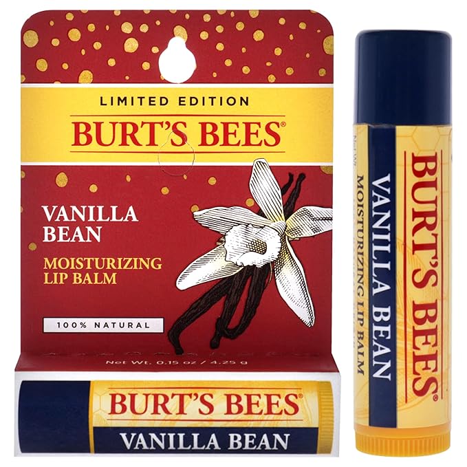 Vanilla Bean Moisturizing Lip Balm Blister by Burts Bees for Unisex - 0.15 oz Lip Balm (Limited Edition)-Velvo Beauty