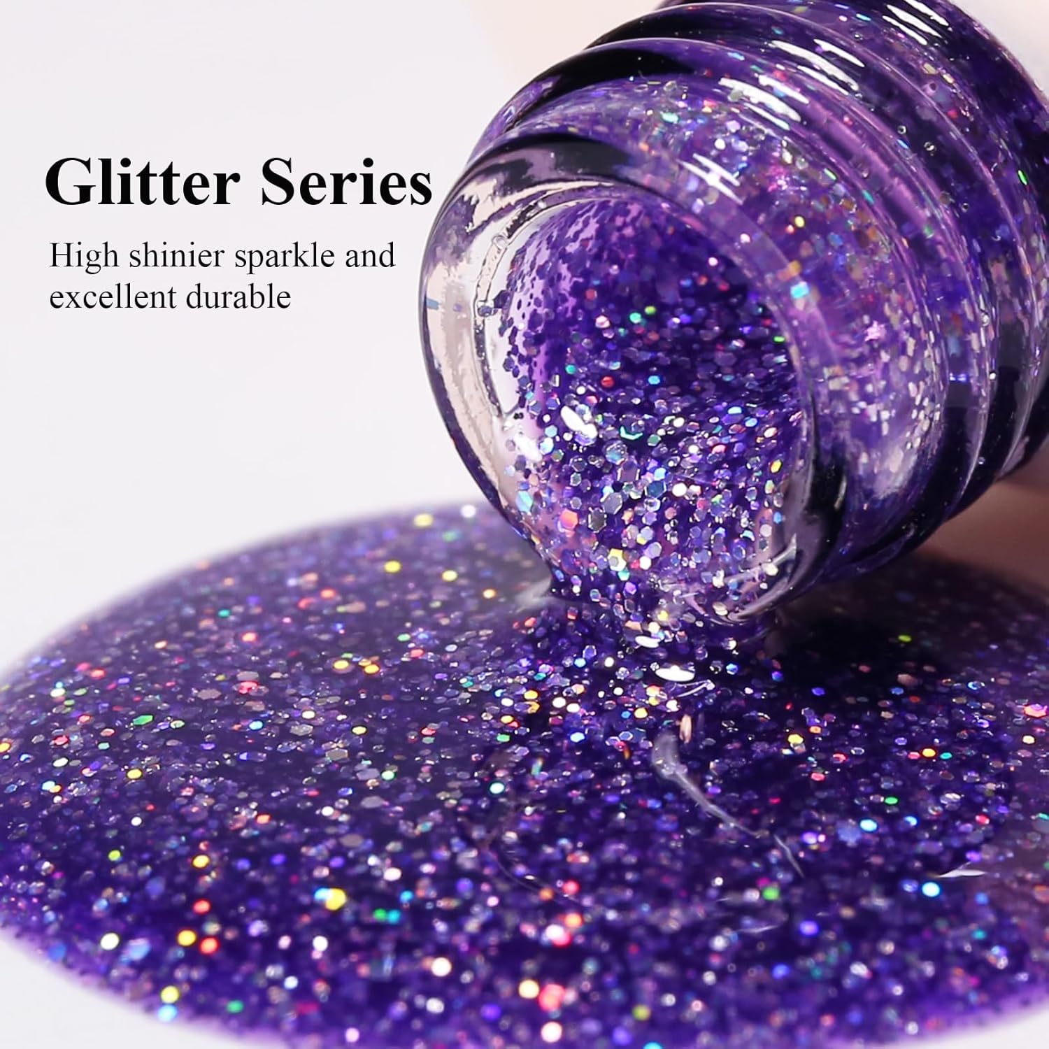 Imtiti Glitter Gel Nail Polish, Clear Purple Iridescent Glitter Gel Polish Diamond Shimmer Sparkle Soak Off UV LED Nail Gel Polish Autumn Winter Gel Polish Manicure Gel Nail Kit 10ML-Velvo Beauty