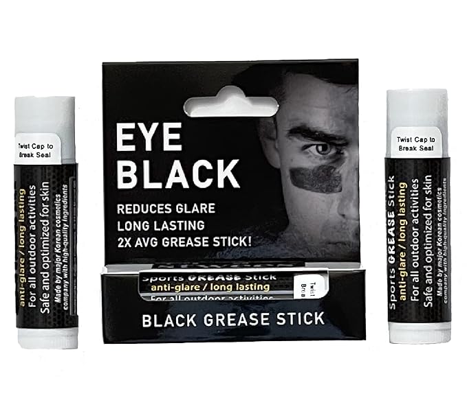 Eye-Black Pro Sports Grease Stick Set reduce-glare Eye Patch Face Painting (3 Pack)-Velvo Beauty
