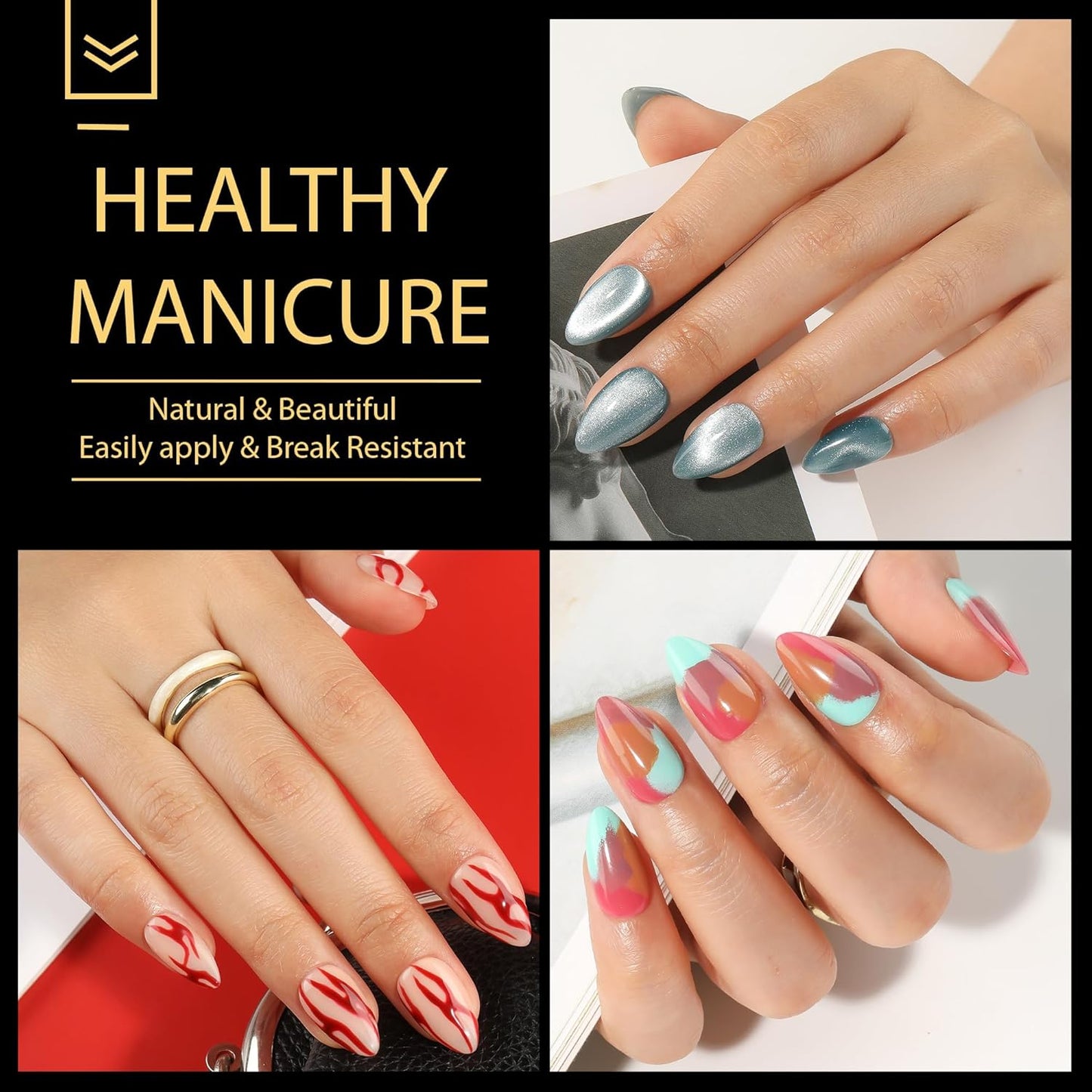 UNA GELLA Short Almond Gel Nail Tips, 600 Pcs Pre-Filed Short Nail Tips Almond Shape Half Matte Press On Nails 12 Sizes Full Cover Clear Fake Nails for Extension Home DIY Salon with Box-Velvo Beauty