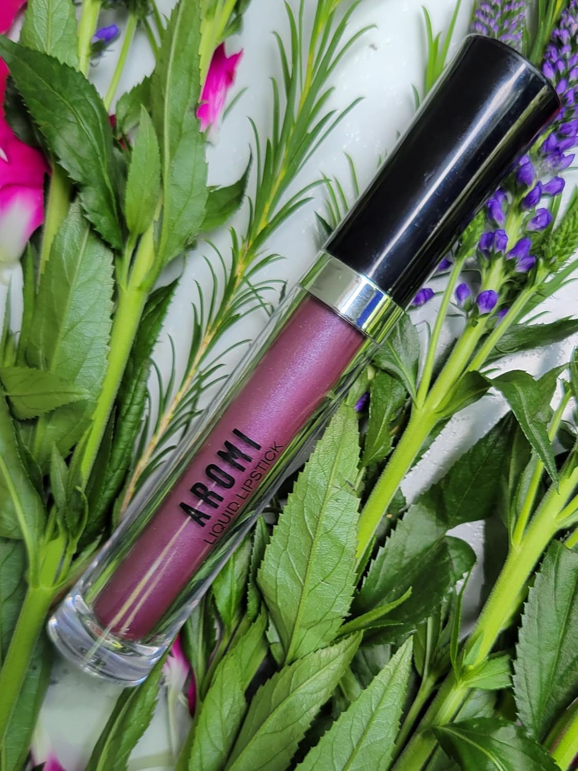 Aromi Metallic Liquid Lipstick | Long-lasting, Waterproof, Lip Color with Shimmery Finish, Vegan, Cruelty-free, Gluten and Paraben Free, Made in USA, Handmade (Vulgar Violet)-Velvo Beauty
