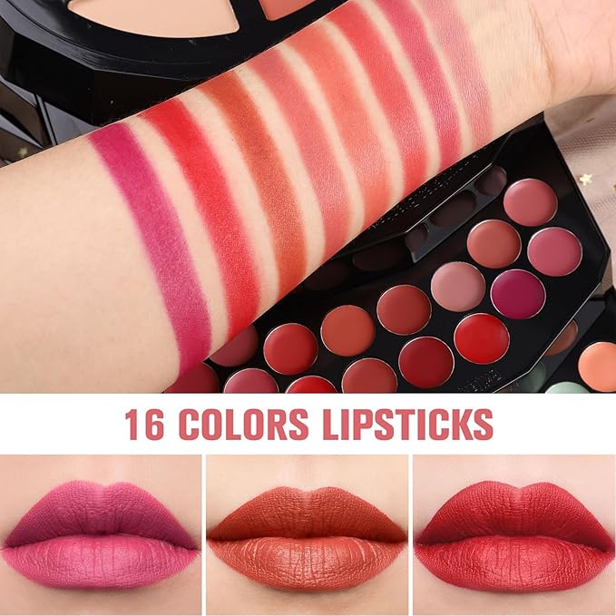 109 Colors Makeup Kit for Women Girl Full Kit Gift Set with Mirror All in One Make up Palette Included Eyeshadow Glitter Lipstick Concealer Eyeliner Eyebrow Highlighter Contour Blusher Compact PowderY-Velvo Beauty