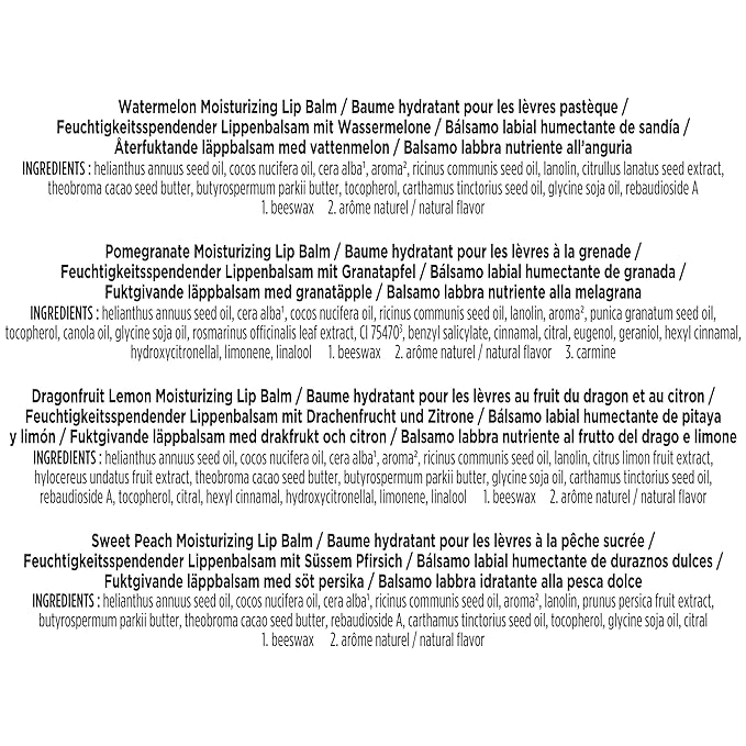 Burt's Bees Lip Balm Gift Set, Beeswax Bounty Fruit Mix, Perfect Lip Balms for Holiday Gift Baskets, 4-Pack, 0.15 oz.-Velvo Beauty