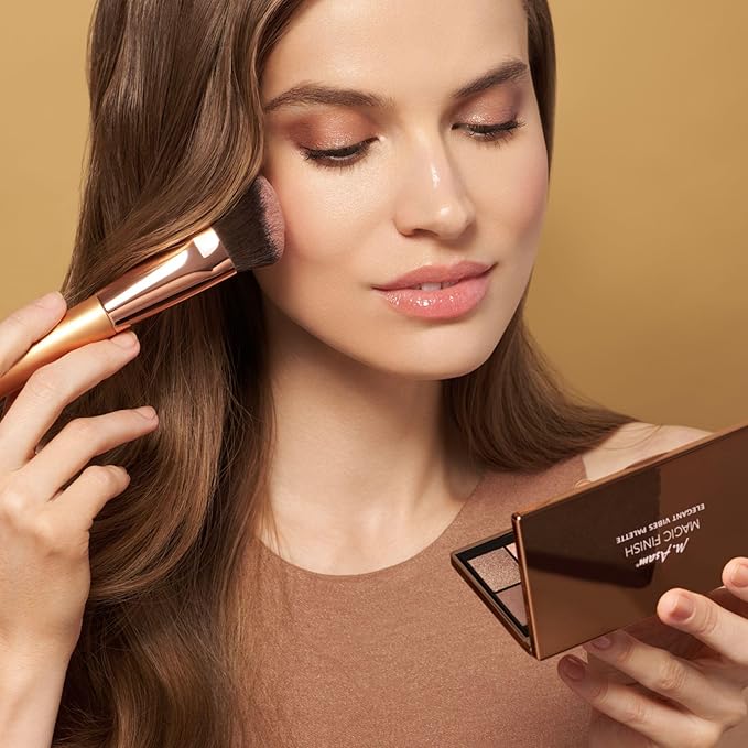 M. Asam MAGIC FINISH Golden Vibes Eyeshadow & Highlighter Palette (8 x 0.03 oz + 1 x 0.21 Oz) - Eyeshadow Palette with 8 harmonizing eyeshadows, one highlighter & integrated mirror, High Color Payoff-Velvo Beauty