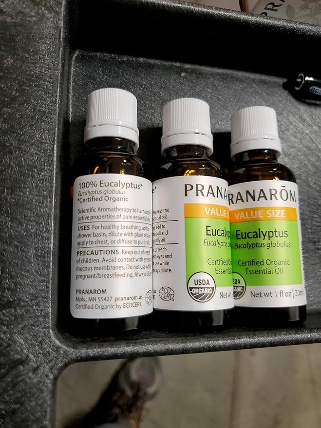 Pranarom USDA Certified Organic Eucalyptus Globulus Essential Oil (30ml), 100% Pure Undiluted Therapeutic Grade from Portugal for Aromatherapy, Diffuser, Topical Care, Relaxation-Velvo Beauty