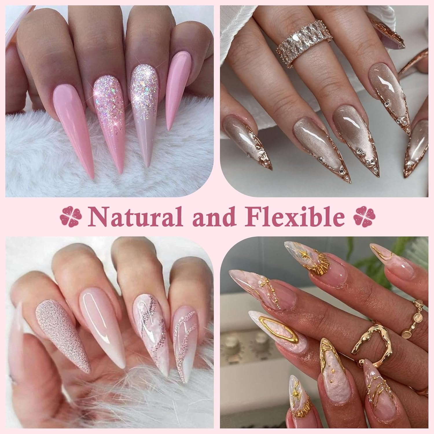 Long Amond Nail Tips: 504pcs Stiletto Gel Nails Tips Half Matte Full Cover Clear False Fake Nails for DIY Nail Art Press On Nails Acrylic Extensions 12 Sizes-Velvo Beauty