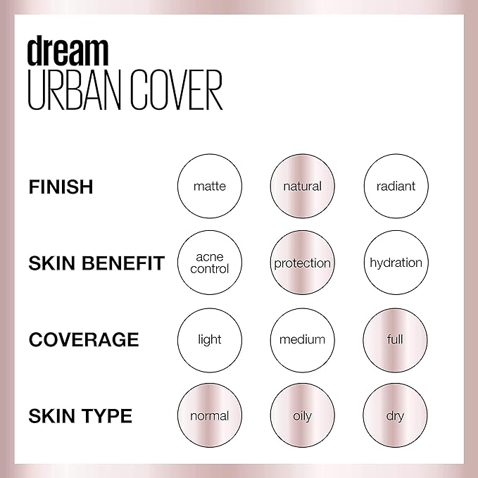 Maybelline Dream Urban Cover Flawless Coverage Foundation Makeup, SPF 50, Soft Tan-Velvo Beauty